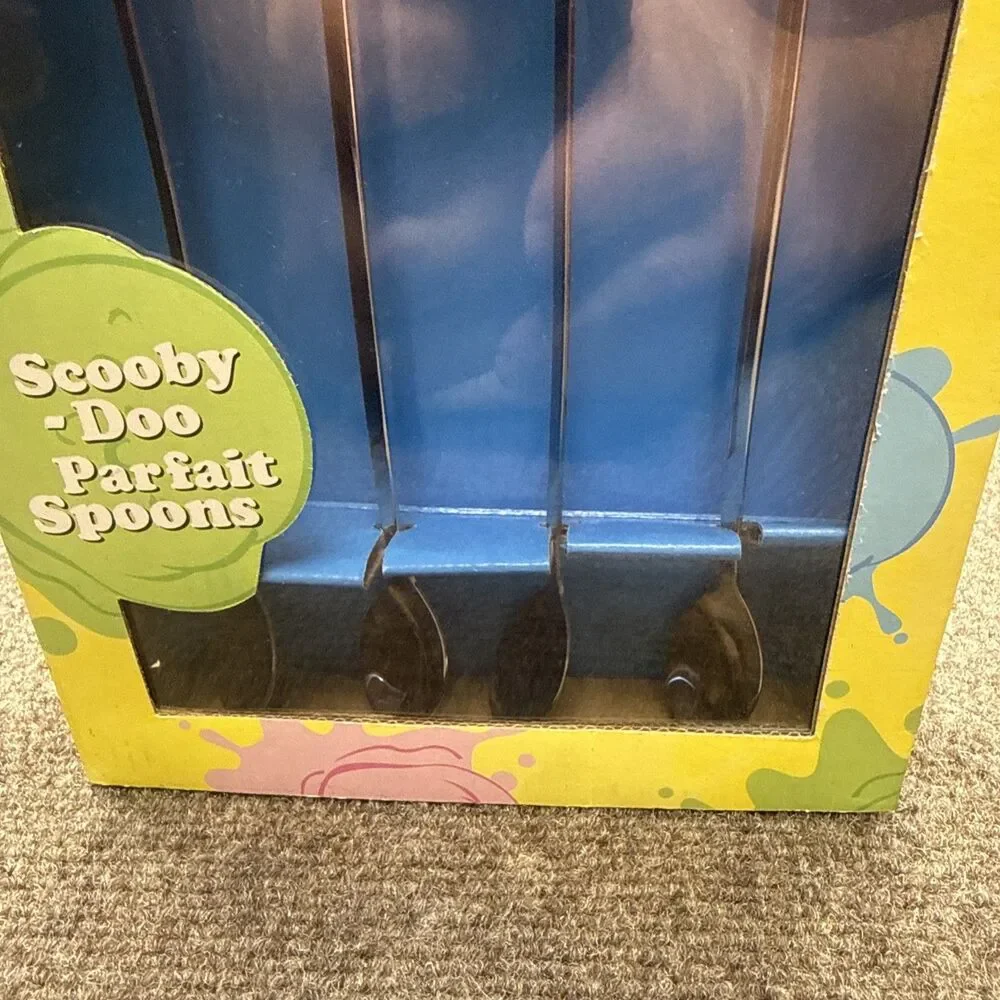 Vtg NIB WB Warner Bros Scooby-Doo Set Of 4 Parfait Spoon- Ice Cream Spoons